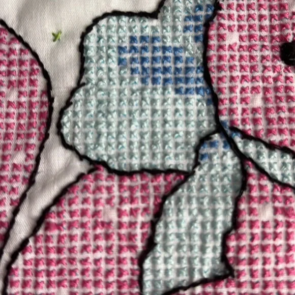 Handmade Quilted Baby Bib Cross-stitch Cat Kitten Cross Stitch - Picture 4 of 13